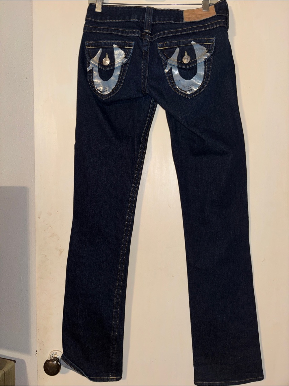 Dark Blue True Religion Women's Straight-Leg Jeans🔥